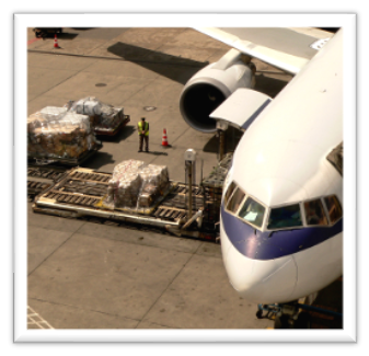 Cargo loading next to aircraft