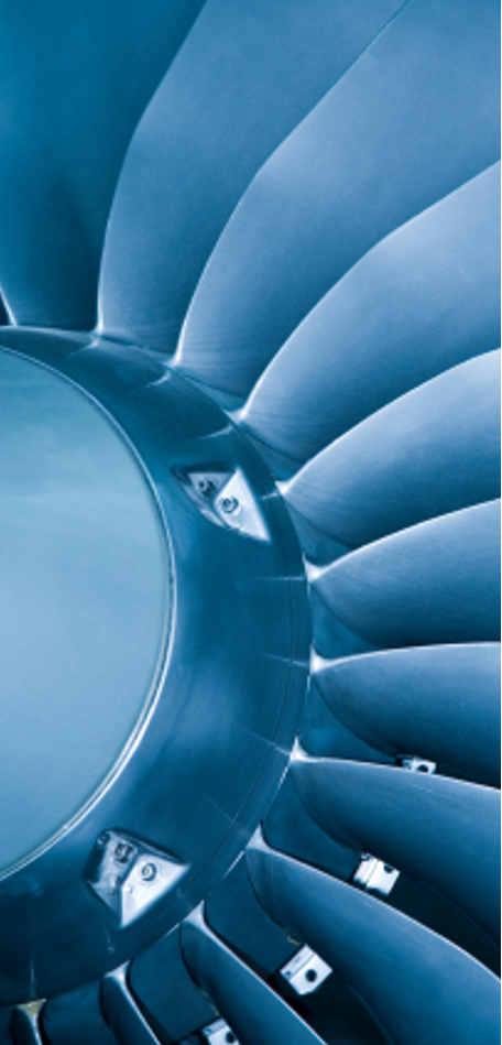 Aircraft turbine close-up